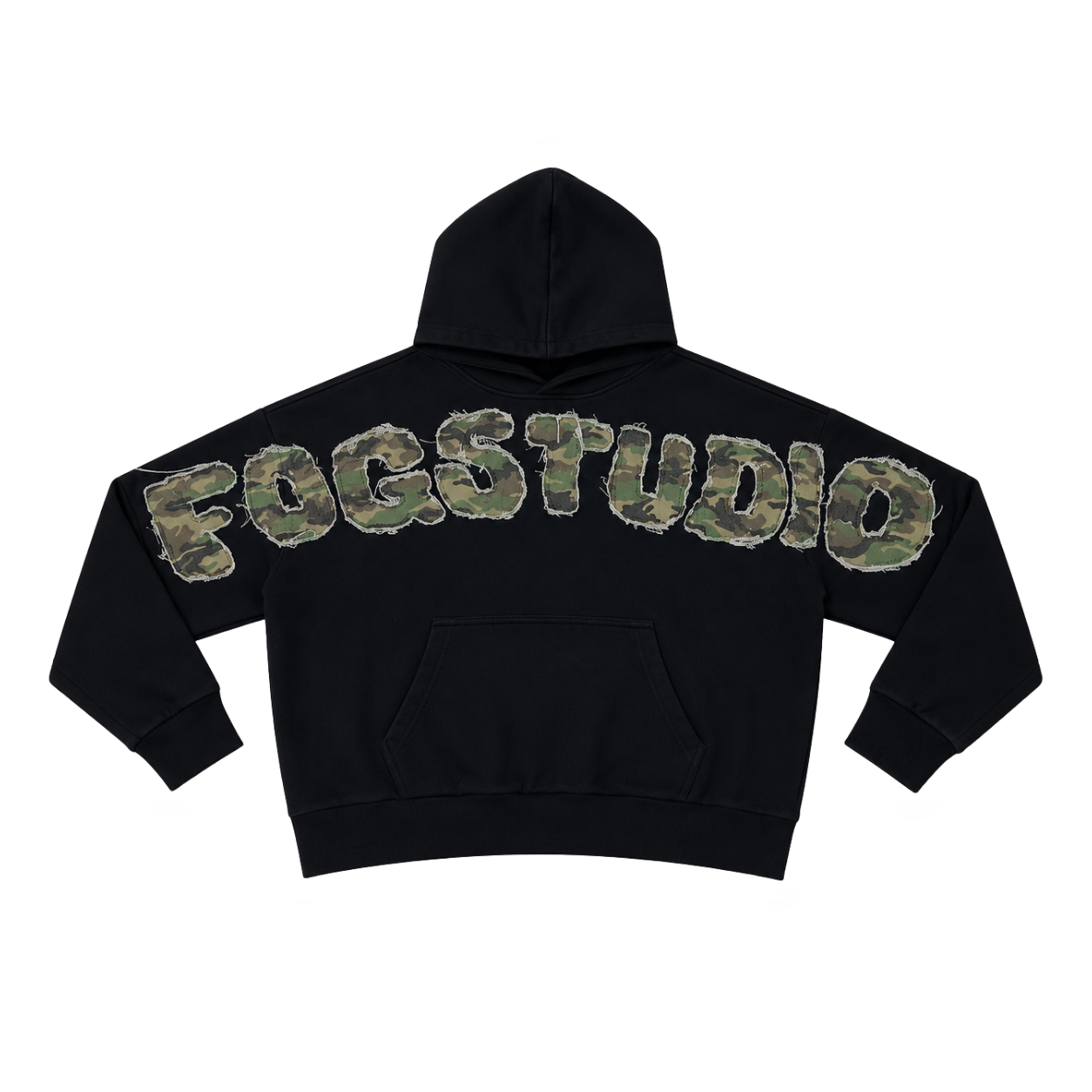 CAMO HOODIE - BLACK