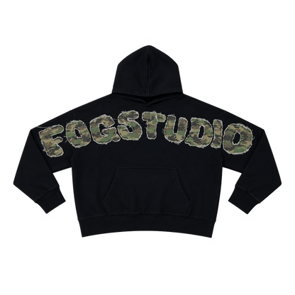 CAMO HOODIE - BLACK