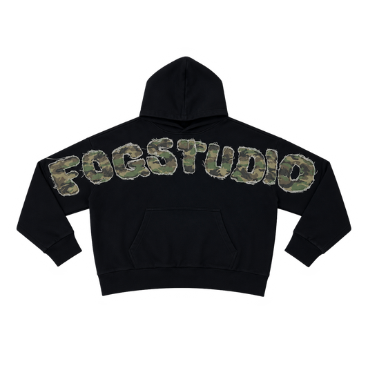 CAMO HOODIE - BLACK