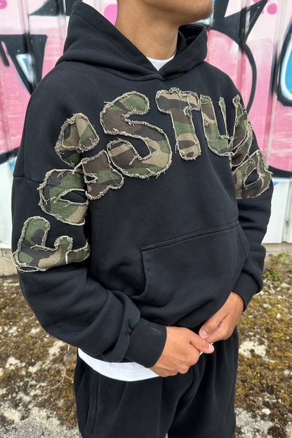 CAMO HOODIE - BLACK